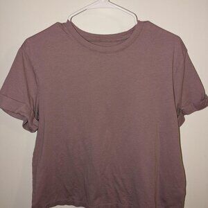 A New Day Women's Purple Cropped Boxy T-Shirt